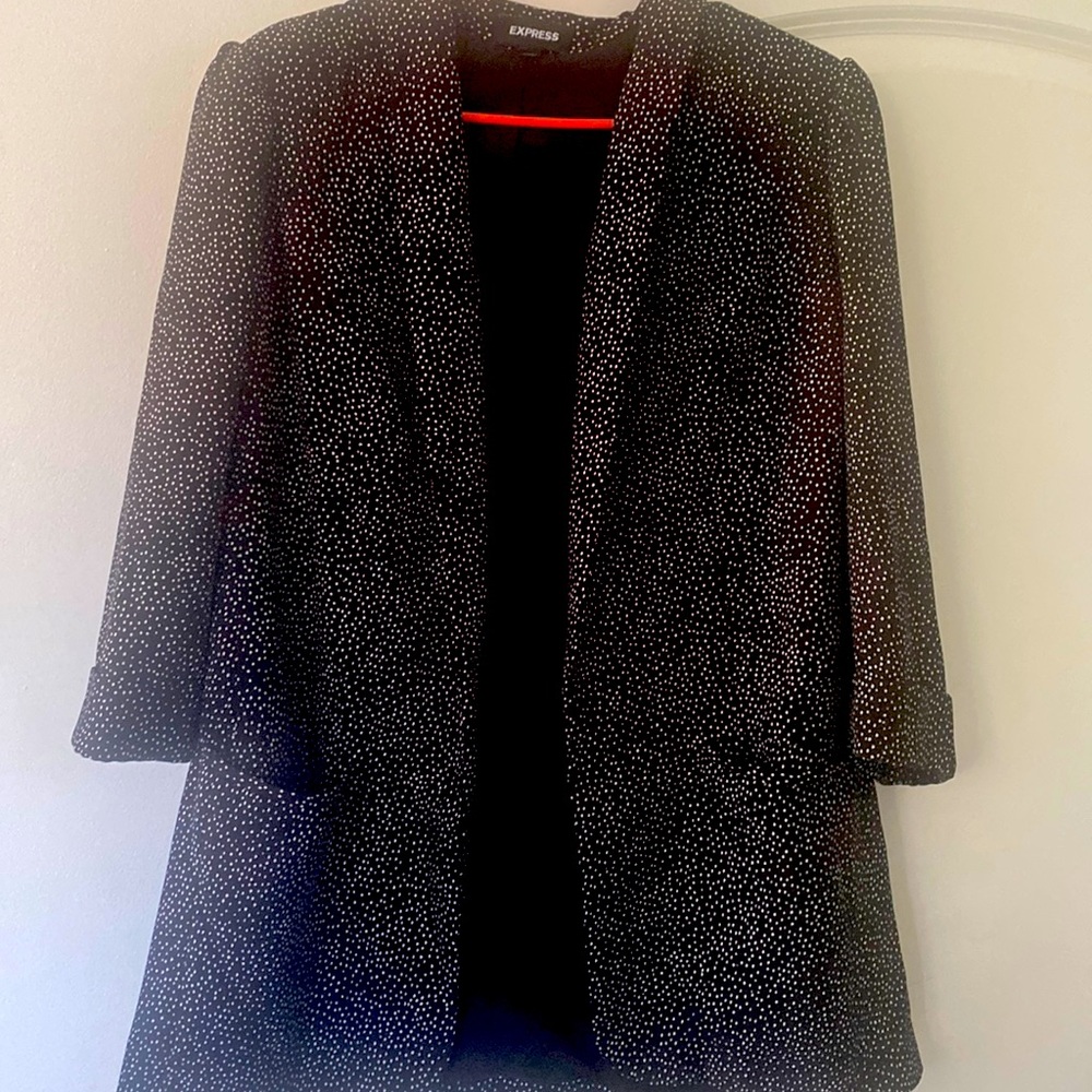 Express- boyfriend blazer-XL- polka dot blazer